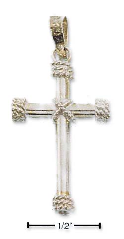 
Sterling Silver Small Cross Pendant With Wrapped Rope
