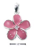 
SS 5 Petal Pink Enamel Flower Charm With 
