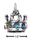 
Sterling Silver Regal Crown With Faux Gem
