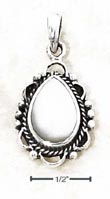 
SS Mop Tear Pendant With Roped Scalloped 
