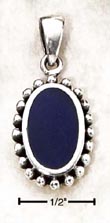 
Sterling Silver Lapis Oval With Beaded Bo
