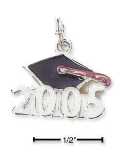 
Sterling Silver Enamel 2005 With Graduation Cap Charm

