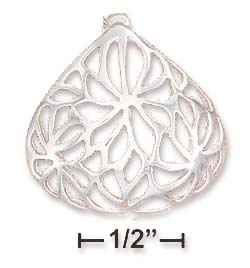 
Sterling Silver 24x25mm Tropical Filigree Rounded Triangle Pendant
