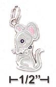 
SS 12x17mm Enamel Mouse Charm With Moveab
