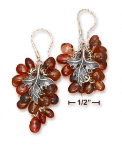 
Sterling Silver Honey Amber Beaded Grapevine Earrings
