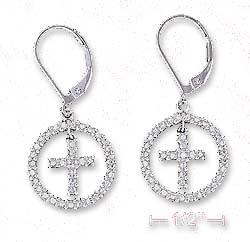 
Sterling Silver Illus 15mm Circle Lever-Back Earrings
