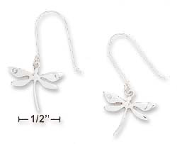 
Sterling Silver 17mm Wide Dragonfly With Cubic Zirconias Earrings
