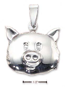 
Sterling Silver High Polish Piggy Face Locket Pendant
