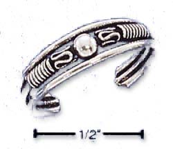 
Sterling Silver Bali Design With Center Bead Toe Ring
