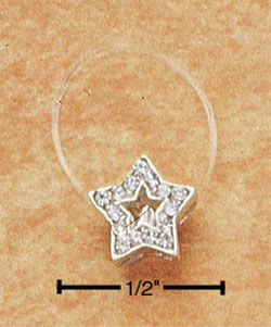 
Sterling Silver Jellywire Toe Ring With Clear Cubic Zirconia Star
