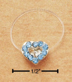 
Sterling Silver Jellywire Toe Ring With Aqua Cubic Zirconia Heart
