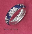 
Sterling Silver Blue Enamel Ring With Pav
