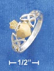 
SS Two-Tone Crowned Heart Ring With Celti
