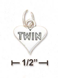 
Sterling Silver Twin On Flat High Polish Heart Charm
