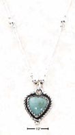 
SS 16 Inch LS Necklace With Turquoise Hea
