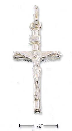 
Sterling Silver Small Italian Tubular Crucifix Charm

