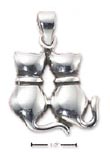 
Sterling Silver Two Cute Cats Sitting Tog
