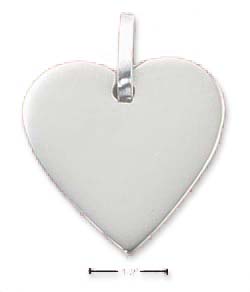 
Sterling Silver 21mm Flat Engravable Heart Tag Charm
