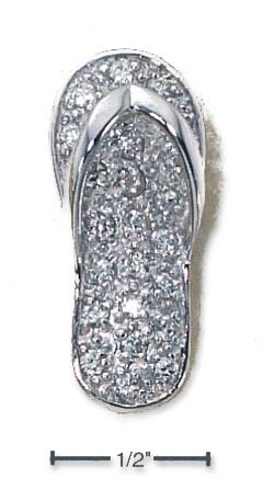 
Sterling Silver Large Pave Cubic Zirconia Flip-Flop Sandal Charm
