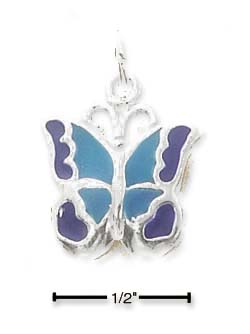 
Sterling Silver Enameled Butterfly Charm ( 2 Sided )

