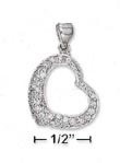 
SS 18mm Fat Bottom Open Heart Clear Pave 
