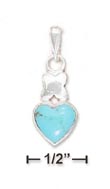 
Sterling Silver 8mm Turquoise Heart and K
