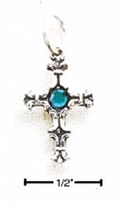 
Sterling Silver Small Cross With Teal Ger
