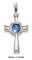 
Sterling Silver Russian Cross With Blue C
