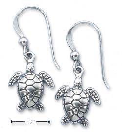 
Sterling Silver Mini Children Turtle Earrings On French Wires
