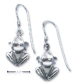 
Sterling Silver Medium Frog Earrings On French Wires

