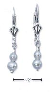 
Sterling Silver Double Pearl Drop Leverba
