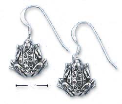 
Sterling Silver Antiqued Froggy French Wire Earrings
