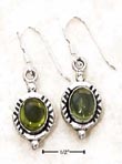 
Sterling Silver Oval Peridot Hatched Bord

