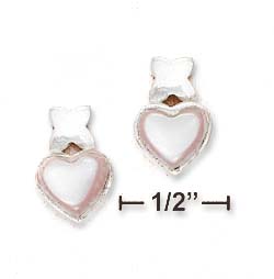 
Sterling Silver 8mm Pink Simulated Mother of Pearl Heart KiSterling Silver Post Earrings
