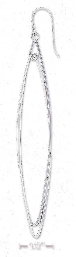 
Sterling Silver Double 14x68mm Open Pointed Earrings
