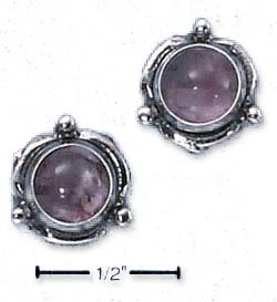 
Sterling Silver Flower Concho Amethyst Post Earrings

