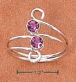 
Sterling Silver Swirls With 2 Pink Crysta

