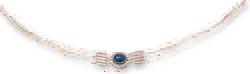 
Sterling Silver 15-1/2 Inch strand LS Choker Necklace Lapis Bars

