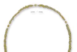 
SS 9 Inch Silver Translucent Green Pony Bead Anklet
