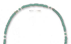 
SS 9 Inch Silver Simulated Turquoise Colored Pony Bead Anklet
