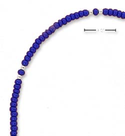 
SS 9 Inch Silver and Lapis Colored Pony Bead Anklet
