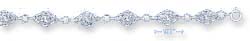 
Sterling Silver 7.5 Inch Dainty Filigree Diamond Shaped Bracelet
