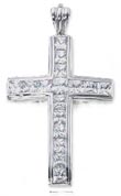 
SS 3.5 Inch Channel Set CZ Cross With Sid
