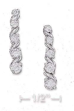 
Sterling Silver 20mm Straight Journey Style Post Earrings S Bars
