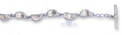 
Sterling Silver 7 Inch 3d Bean Link Toggle Bracelet
