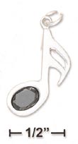 
Sterling Silver 1 Inch Music Note With Re

