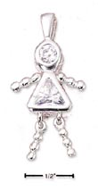 
Sterling Silver April Bead Girl Charm Wit
