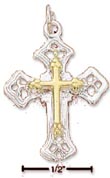 
Sterling Silver Two-Tone Cross Within A C

