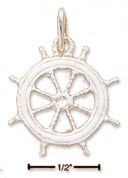 
Sterling Silver Small Captains Steering Wheel Charm
