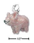 
Sterling Silver Enamel 3d Chubby Pink Pig
